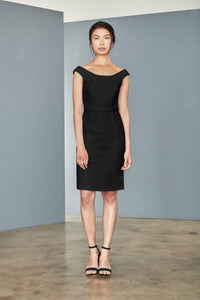 LW148 - Faille Bateau Neck Dress